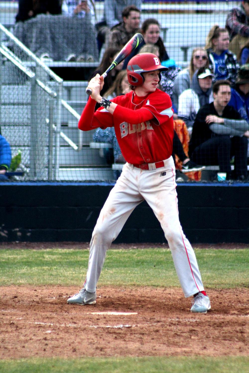 Junior Varsity Colin Hauser gets ready to bat in his game against Capital High School.