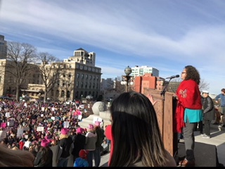 City Councilwoman Lisa Sanchez’s speech touched on many of the debates central to this year’s Women’s March. 
