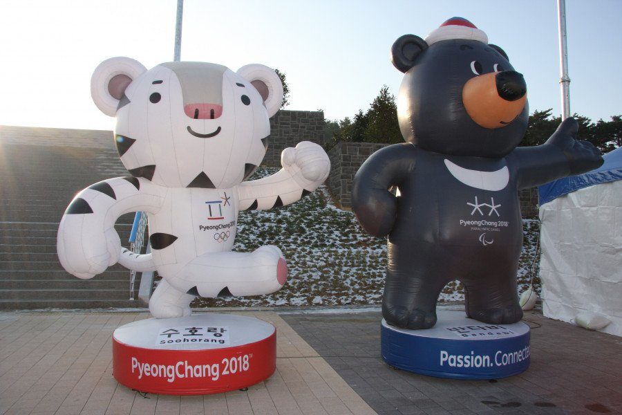 The mascots of the 2018 Winter Olympics are the white tiger, Soohorang, and the black bear, Bandabi. The white tiger is said to represent protection and security for all involved in the games, and the black bear is said to represent the courage and willpower of the Korean people.