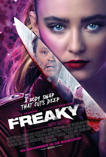 Kathryn Newton takes on the role of Millie Kessler side by side with Vince Vaughn, who plays a serial killer called the “Blissfield Butcher” in this comedy slasher retelling of the Freaky Friday franchise.