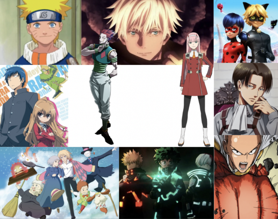 Collage+of+various+popular+anime+characters.+They+are+so+cool%21+%0A%28Sources%3A+IMDB%2C+Crunchyroll%2C+PennLive%2C+Netflix%2C+Pinterest%29%0A