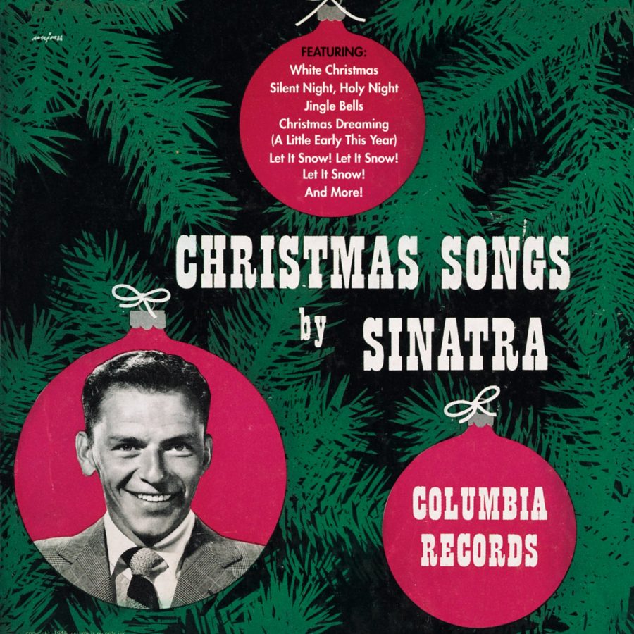 Frank Sinatras album cover featuring holiday classics and Christmas cheer 