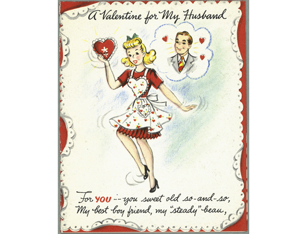 A retro Hallmark Valentines Day card from the 1940s. 