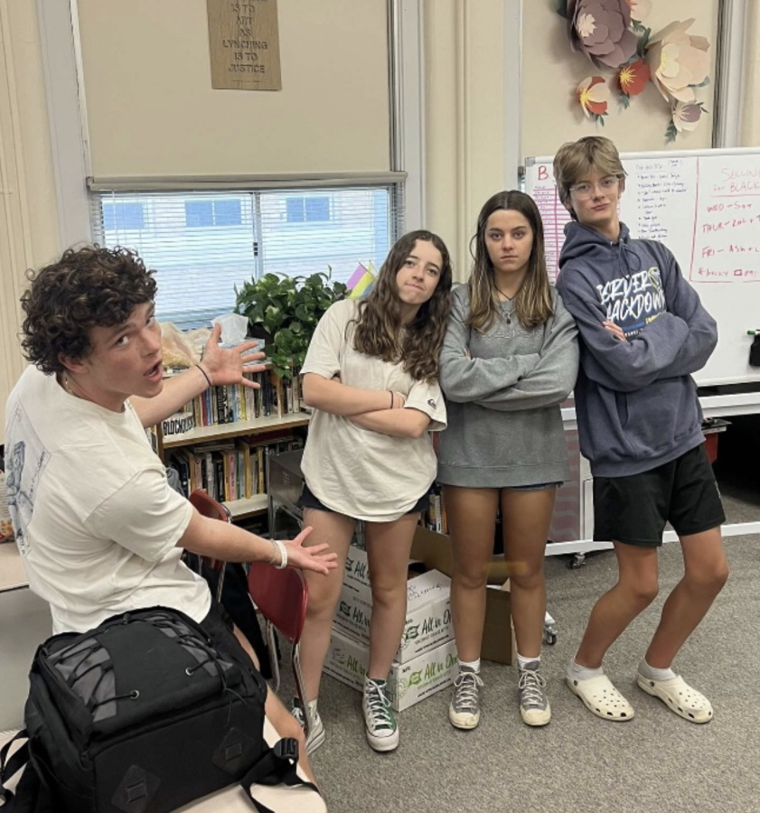 These Sophomore student council representatives (and Tyson Russell) are BRAVE leaders that make Boise High a great place.  From left: Tyson Russell, Lucy Russell, Stella Swanson, and Sam Patterson.