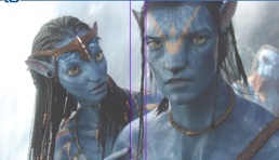 Neytiri (Zoe Saldana) and Jake (Sam Worthington) in the original Avatar. (20th Century Fox, via Associated Press)