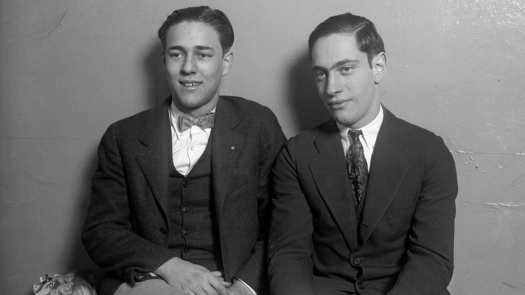 Richard Loeb, left, and Nathan Leopold Jr. awaiting trial (Chicago Tribune).